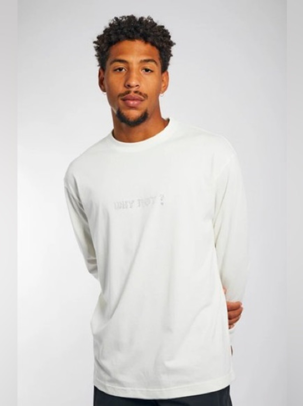 Jordan White Long-Sleeve Crewneck Tee